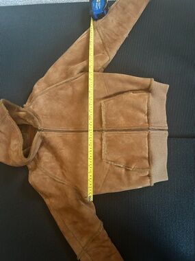 UGG Chestnut Shearling Bomber Jacket with Hood